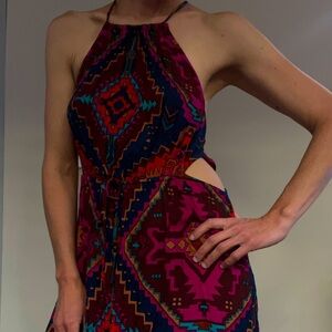 Colorful cutout rayon maxi dress from Billabong size M